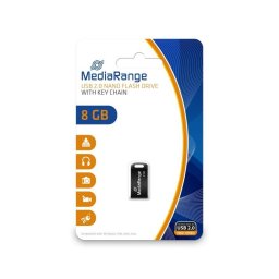 Memoria USB MediaRange MR920 8GB USB 2.0 Negro sin tapa
