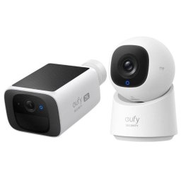 Pack Eufy SoloCam S220 Cámara Vigilancia WiFi 2K +C2A20 Cámara Vigilancia WiFi Interior con Cable 2K