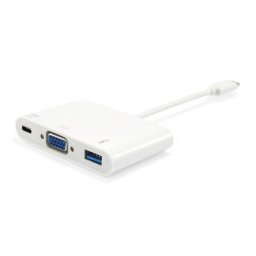 Adaptador Equip USB-C a VGA 60W Power Delivery Blanco 15 cm