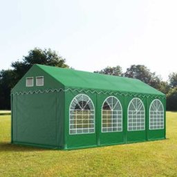 TOOLPORT 4x8 m Carpa para fiestas, PVC 800, con base reforzada, verde oscuro - (2655)