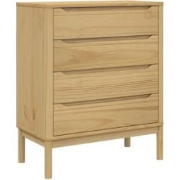 vidaxl Cómoda cajonera FLORO madera maciza de pino marrón cera