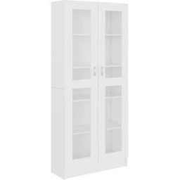 vidaxl Vitrina de madera contrachapada blanco 82,5x30,5x185 cm