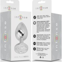 INTENSE Plug Anal Metal con Cristal Plata T S 1 ud