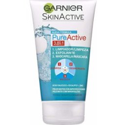 GARNIER Pure Active 3 En 1 Gel Limpiador Piel Grasa 150 ml