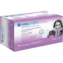 FARMACONFORT Plus compresas mini algodón 15 uds