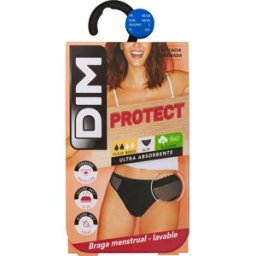 DIM Protect Braga Menstrual Encaje Flujo Medio Negra T-M 1 ud