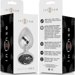 INTENSE Plug Anal Metal con Cristal Negro T S 1 ud
