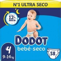 dodot Bebé Seco T4 9-14 Kgs 58 uds