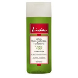 Lida Jabón 100% Natural Glicerina y Aloe Vera 600 ml