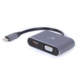 Adaptador gráfico USB Gembird A-USB3C-HDMIVGA-01 USB-C a HDMI VGA 4K Gris