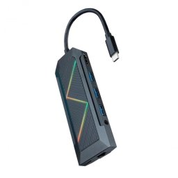 Hub USB-C Nanocable 9 en 1 USB-A 3.2/HDMI 4K/RJ45 Gigabit/SD/PD 100W