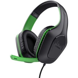 Auriculares Trust GXT 415 Zirox con cable 3,5 mm para gaming, micrófono plegable, verdes