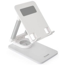 Soporte TooQ Hermes Luna Blanco para móvil o tablet hasta 12,9" plegable y ajustable