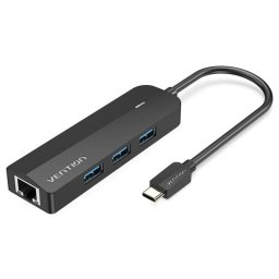 Docking Vention TGPBB USB Tipo-C 3xUSB 3.0 RJ45 Gigabit Micro B PD Negro