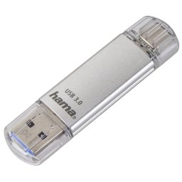 Memoria USB HAMA C-Laeta 32 GB USB-C y USB-A 3.2 Gen 1 Plata