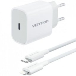 Cargador de pared Vention 20W USB-C con cable Lightning 1m G17W0-EU Blanco