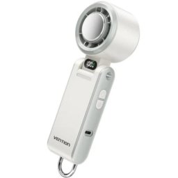 Mini Ventilador de Mano Vention PBCW0 Blanco 13000 RPM 100 Velocidades USB-C Batería 3000 mAh