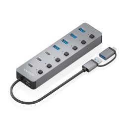 Hub Aisens 8 puertos 5 Gbps USB3.1 Gen1 ASUC-8P043-GR con botones