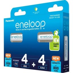 Batería recargable Panasonic eneloop AA/AAA 1,2V 8 unidades