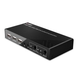 Interruptor KVM Lindy 2 Puertos HDMI 4K60 USB Audio Negro
