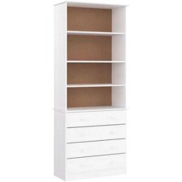 vidaxl Librería con cajones ALTA madera de pino blanco 77x35x186,5 cm