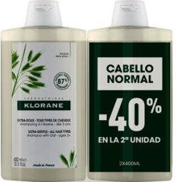 Klorane Champú a la Leche de Avena 2x400 ml