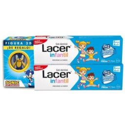 Lacer Infantil Pack Gel Dental Fresa 2x75 ml + Figura Sonic