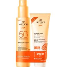 Nuxe Sun Spray Solar Delicioso SPF50 150 ml + Champú-Gel de Ducha After Sun 100 ml