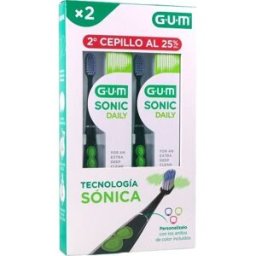 Gum Pack Sonic Daily Cepillo Eléctrico Negro 2 uds