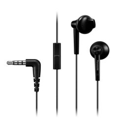 Auriculares Panasonic RP-TCM55 con cable, micrófono integrado y jack 3,5 mm negros