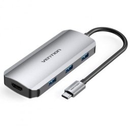 Concentrador USB-C Vention TOFHB 6 en 1 HDMI 4K/USB 3.0/PD 100W