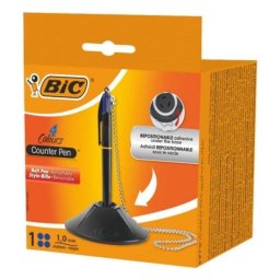 Bolígrafo BIC 4 Colores Retráctil 1mm con Base y Cadena