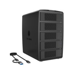 Caja PC Icy Box IB-RD3705-CU3 2.5/3.5" Desktop Negro con RAID y ventilador