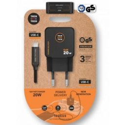 Cargador de Pared GaN Tech One Tech TEC2223 20W USB-C con Cable