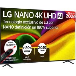 LG TV LED 215 cm (85") 85NU900B6LA Nano 4K UHD, Smart TV, AI, NU90. Gris oscuro / Negro