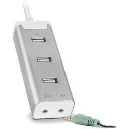 Speedlink Hub USB con tarjeta de Sonido Barras Supreme. Negro