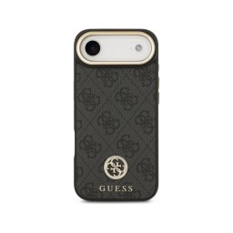 Guess Funda Para Iphone Air – Carcasa De Polipiel Negra Con Logo 4g De Strass Y Magsafe, Diseño Elegante Y Ajuste Preciso