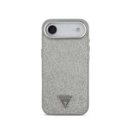 Guess Funda Para Iphone Air – Carcasa De Polipiel Plata Con Purpurina Y Magsafe, Diseño Elegante Y Ajuste Preciso