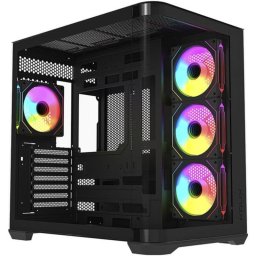 Caja de PC Krux Tano con panel panorámico y 4 ventiladores ARGB