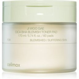 Ji Woo Gae Cica Bha Blemish Toner Pad Discos Exfoliantes Para Pieles Sensibles Con Tendencia Acnéica 60 Ud
