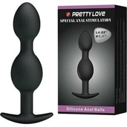 Pretty love Bolas Anales Silicona 12.5 cm Negro 1 ud