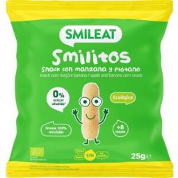 Smileat Smilitos Gusanitos Ecológicos de Manzana y Plátano 25 g