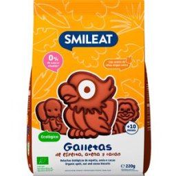 Smileat Galletas Ecológicas de Espelta Avena y Cacao 220 g
