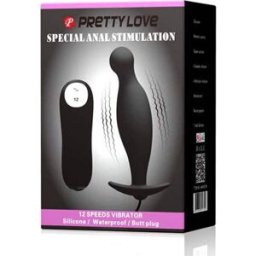 Pretty love Plug Anal Silicona 12 Modos Vibracion Negro 1 ud