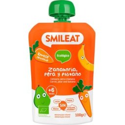 Smileat Pouch Ecológico de Zanahoria Pera y Plátano 100 g
