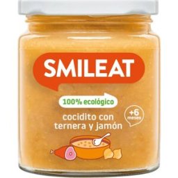 Smileat Tarrito Ecológico Cocidito Ternera y Jamón 230 g