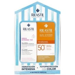 Rilastil Pack Aqua Intense 72h Gel-Crema 40 ml + Sun System Emulsión Solar Facial Color SPF50+ 40 ml