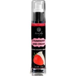 SECRET PLAY Lubricante Efecto Calor Fresas Nata 50 ml