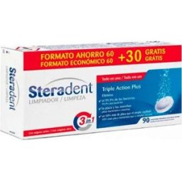 Steradent Limpiador Triple Acción Plus 90 comp