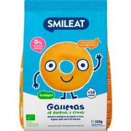 Smileat Galletas Ecológicas de Espelta y Fruta 220 g